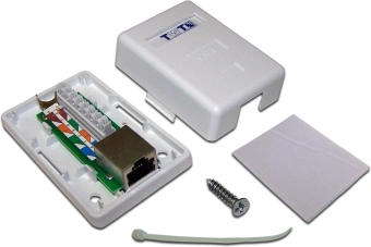 Розетка Lanmaster TWT-SM1-45/S6-WH настен.RJ45 1 кат.6 STP бел. (упак.:1шт) - купить недорого с доставкой в интернет-магазине