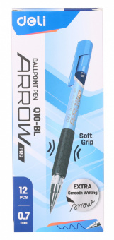 Ручка шариков. Deli Arrow EQ10-BL синий мет./синий d=0.7мм син. черн. резин. манжета - купить недорого с доставкой в интернет-магазине