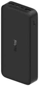 Мобильный аккумулятор Xiaomi Redmi PB200LZM 20000mAh QC3.0 18W 2.4A 2xUSB-A черный (VXN4304GL) - купить недорого с доставкой в интернет-магазине