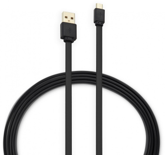 Кабель Buro BHP MICROUSB 1M FLAT USB (m)-micro USB (m) 1м черный плоский - купить недорого с доставкой в интернет-магазине