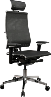 Кресло руководителя эргономичное Метта Yoga 4DF B2-5D - YM93 черный сиденье черный сетка с подголов. крестов. металл хром - купить недорого с доставкой в интернет-магазине