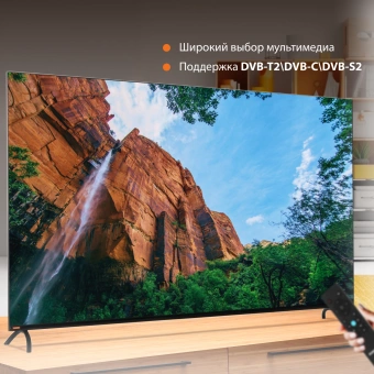 Телевизор LED SunWind 65" SUN-LED65XU401 Яндекс.ТВ Frameless черный 4K Ultra HD 60Hz DVB-T DVB-T2 DVB-C DVB-C2 DVB-S DVB-S2 USB WiFi Smart TV - купить недорого с доставкой в интернет-магазине