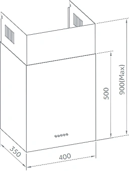 Вытяжка каминная Weissgauff Box 40 PB черный управление: кнопочное (1 мотор) - купить недорого с доставкой в интернет-магазине