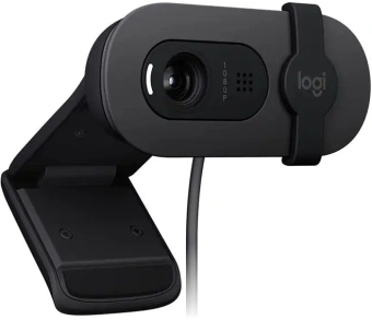 Камера Web Logitech HD Webcam Brio 100 черный 2Mpix (1920x1080) USB-A с микрофоном (960-001587) - купить недорого с доставкой в интернет-магазине