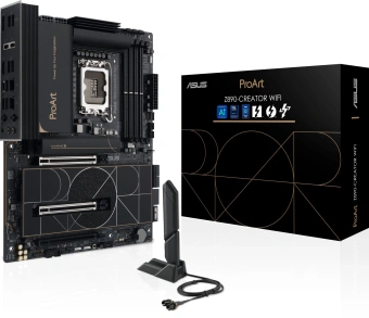 Материнская плата Asus PROART Z890-CREATOR WIFI Soc-1851 Intel Z890 4xDDR5 ATX AC`97 8ch(7.1) 1 x 10Gigabit + 1 x 2.5Gigabit RAID+HDMI+DP - купить недорого с доставкой в интернет-магазине