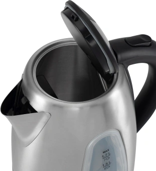 Чайник электрический Hyundai HYK-S7407 1.7л. 2200Вт серебристый матовый/черный корпус: металл - купить недорого с доставкой в интернет-магазине