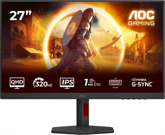 Монитор AOC 27" Q27G4SRU черный IPS LED 16:9 HDMI M/M матовая HAS Piv 1000:1 450cd 178гр/178гр 2560x1440 300Hz G-Sync DP 2K 6.11кг - купить недорого с доставкой в интернет-магазине