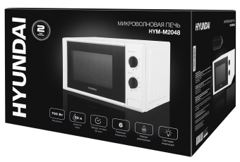 Микроволновая Печь Hyundai HYM-M2048 20л. 700Вт белый - купить недорого с доставкой в интернет-магазине