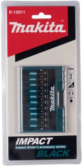 Набор бит Makita Impact Black (E-12011) по каф/керамогр/стек (10пред.) для шуруповертов - купить недорого с доставкой в интернет-магазине