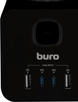 Сетевой удлинитель Buro BU-PTE4.1UC-Plus-B 1.5м (4 розетки) черный (пакет ПЭ) - купить недорого с доставкой в интернет-магазине