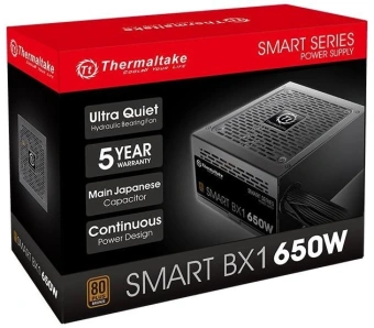 Блок питания Thermaltake ATX 650W Smart BX1 SE 80+ bronze (20+4pin) APFC 120mm fan color LED 6xSATA RTL - купить недорого с доставкой в интернет-магазине