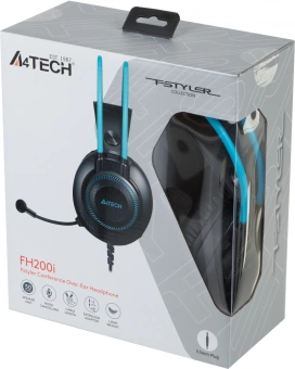 Наушники с микрофоном A4Tech Fstyler FH200i серый/синий 1.8м накладные оголовье (FH200I BLUE) - купить недорого с доставкой в интернет-магазине