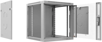 Шкаф коммутационный Cabeus (SH-05F-12U60/60-R) настенный 12U 600x600мм пер.дв.стекл 50кг RAL 7035 550мм 220град. 635мм IP20 сталь - купить недорого с доставкой в интернет-магазине