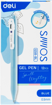 Набор ручек гелев. автоматическая Deli (EG58-BL-P) ассорти d=0.5мм син. черн. кор.карт. (12шт) резин. манжета - купить недорого с доставкой в интернет-магазине