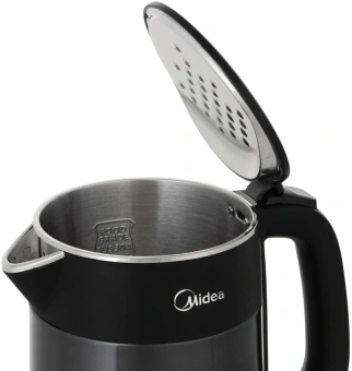 Чайник электрический Midea МК-8076 1.5л. 2200Вт черный корпус: металл/пластик - купить недорого с доставкой в интернет-магазине