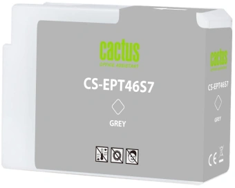 Картридж струйный Cactus CS-EPT46S7 T46S7 сер.пигм. (30мл) для Epson SureColor SC-P700 с чипом - купить недорого с доставкой в интернет-магазине