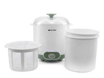 Йогуртница Kitfort KT-2005 20Вт 1б. 1500мл белый/зеленый - купить недорого с доставкой в интернет-магазине