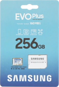 Флеш карта microSDXC 256GB Samsung MB-MC256SA EVO Plus + adapter - цена, купить или заказать с доставкой в интернет-магазине Флеш карта microSDXC 256GB Samsung MB-MC256SA EVO Plus + adapter - купить недорого с доставкой в интернет-магазине