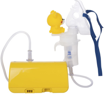 Ингалятор Omron NE-C24 Kids (NE-C801S-KDRU) компрессорный стационарный желтый - купить недорого с доставкой в интернет-магазине