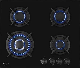 Газовая варочная поверхность Weissgauff HGG 640 BGB черный - купить недорого с доставкой в интернет-магазине