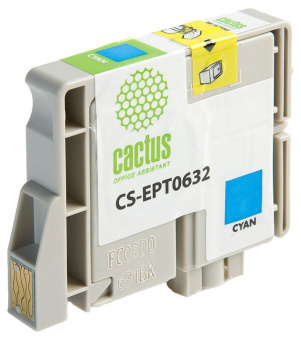 Картридж струйный Cactus CS-EPT0632 T0632 голубой (10мл) для Epson Stylus C67/C87/CX3700/CX4100/CX4700 - купить недорого с доставкой в интернет-магазине