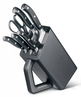 Набор ножей кухон. Victorinox Grand Maitre Cutlery Block 7.7243.6 (7.7243.6) компл.:6предм. с подставкой черный подар.коробка - купить недорого с доставкой в интернет-магазине