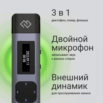 Диктофон Цифровой Digma DiVoice RV50 8Gb черный - купить недорого с доставкой в интернет-магазине