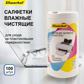 Салфетки Silwerhof 671215 для компьютеров и оргтехники туба 100шт влажных - купить недорого с доставкой в интернет-магазине