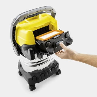 Строительный пылесос Karcher WD 7 Control P S 30/6/35/T 1400Вт (уборка: сухая/сбор воды/выдув) серебристый - купить недорого с доставкой в интернет-магазине