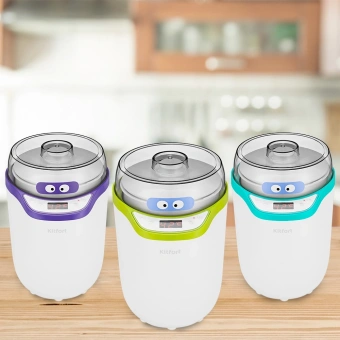 Йогуртница Kitfort КТ-2077-1 25Вт упр.:электрон. фиолетовый/белый - купить недорого с доставкой в интернет-магазине