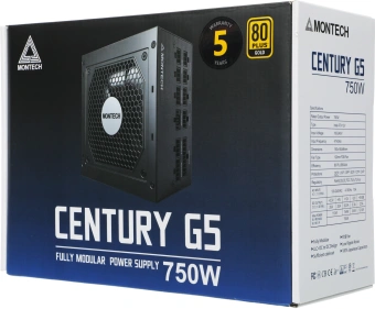 Блок питания Montech ATX 750W Century Gold G5 80+ gold (20+4pin) APFC 120mm fan 10xSATA Cab Manag RTL - купить недорого с доставкой в интернет-магазине