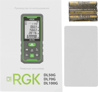 Лазерный дальномер RGK DL50G 2кл.лаз. 535нм цв.луч. зеленый (778176) - купить недорого с доставкой в интернет-магазине