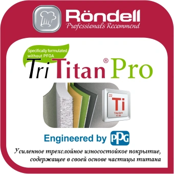 Сковорода Rondell Basaltica RDA-1840 круглая 24см покрытие: TriTitanPRO ручка несъемная (без крышки) черный - купить недорого с доставкой в интернет-магазине