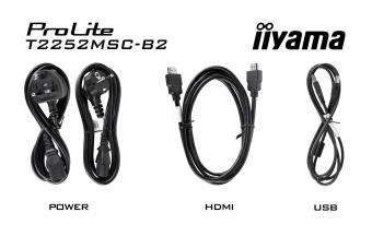 Монитор Iiyama 21.5" ProLite T2252MSC-B2 черный IPS LED 5ms 16:9 HDMI M/M глянцевая 250cd 178гр/178гр 1920x1080 60Hz DP FHD USB Touch 4.5кг - купить недорого с доставкой в интернет-магазине