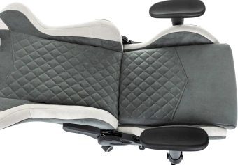 Кресло игровое Knight Regal Fabric серый/светло-серый искусственная замша крестов. металл - купить недорого с доставкой в интернет-магазине