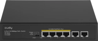 Коммутатор Cudy FS1006P (L2) 6x100Мбит/с 4PoE+ 60W неуправляемый - купить недорого с доставкой в интернет-магазине