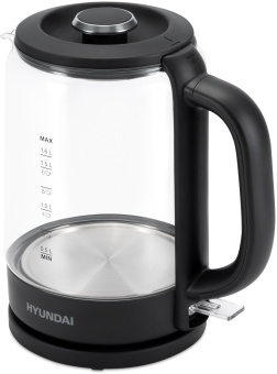 Чайник электрический Hyundai HYK-G3402 1.7л. 2200Вт серый/серебристый корпус: стекло/пластик - купить недорого с доставкой в интернет-магазине