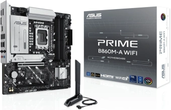 Материнская плата Asus PRIME B860M-A WIFI Soc-1851 Intel B860 4xDDR5 mATX AC`97 8ch(7.1) 2.5Gg RAID+HDMI+DP - купить недорого с доставкой в интернет-магазине