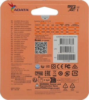 Флеш карта microSDXC 128GB A-Data AUSDX128GUI3V30SA2-RA1 Premier Pro + adapter - купить недорого с доставкой в интернет-магазине