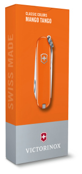 Нож перочинный Victorinox Classic SD Mango Tango (0.6223.83G) 58мм 7функц. подар.коробка - купить недорого с доставкой в интернет-магазине