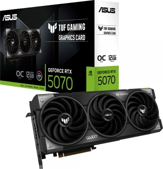 Видеокарта Asus PCI-E 5.0 TUF-RTX5070-O12G-GAMING NVIDIA GeForce RTX 5070 12Gb 192bit GDDR7 2610/28000 HDMIx2 DPx3 HDCP Ret - купить недорого с доставкой в интернет-магазине