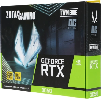 Видеокарта Zotac PCI-E 4.0 RTX 3050 TWIN EDGE OC NVIDIA GeForce RTX 3050 6Gb 96bit GDDR6 1477/14000 HDMIx1 DPx3 HDCP Ret - купить недорого с доставкой в интернет-магазине