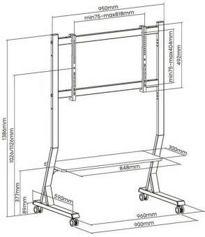 Подставка для телевизора Ultramounts UM306W белый 45"-90" макс.60кг напольный мобильный - купить недорого с доставкой в интернет-магазине