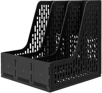 Лоток вертикальный Deli E9843 3отд. сборный для бумаг 250x257x275мм черный пластик - купить недорого с доставкой в интернет-магазине