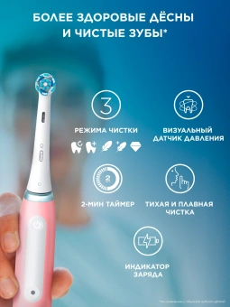 Зубная щетка электрическая Oral-B IO_S3_BLUSH PINK розовый - купить недорого с доставкой в интернет-магазине
