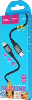 Кабель Hoco X86 iP Spear PD X86 IP USB Type-C (m)-Lightning (m) 1м черный коробка - купить недорого с доставкой в интернет-магазине