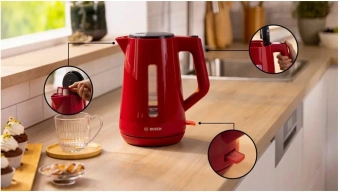 Чайник электрический Bosch TWK1M124 1.7л. 2400Вт красный корпус: пластик - купить недорого с доставкой в интернет-магазине