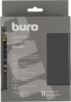 Блок питания Buro BU-A70 ручной 65W 18.5V-20V 11-коннект. 3.5A от бытовой электросети - купить недорого с доставкой в интернет-магазине