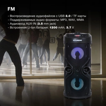 Минисистема Hyundai H-MC150 черный 50Вт FM USB BT SD/MMC - купить недорого с доставкой в интернет-магазине