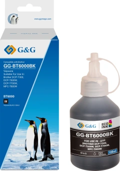 Чернила G&G GG-BT6000BK черный108мл для Brother DCP-T300/T500W/T700W/MFC-T800W - купить недорого с доставкой в интернет-магазине